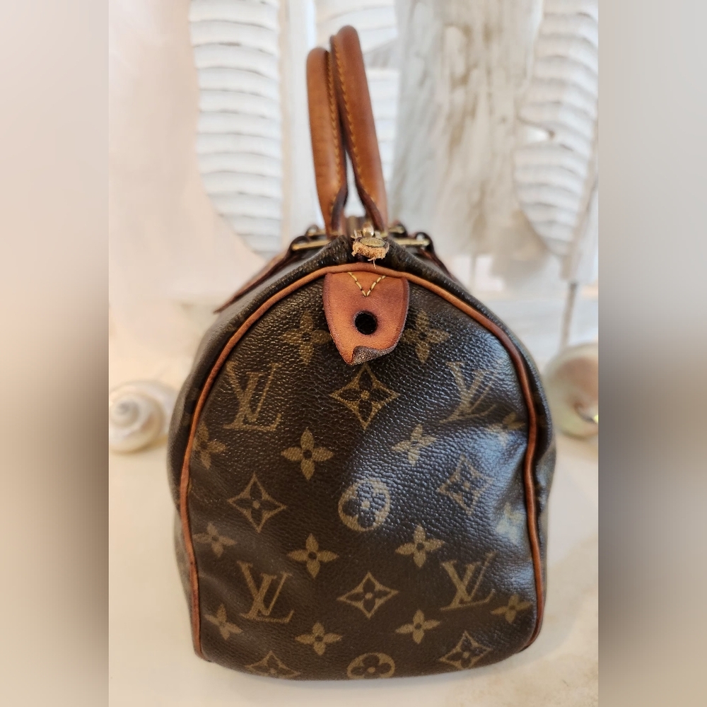 Authentic Vintage Louis Vuitton Speedy 25 Brown Monogram Handbag - Picture 3 of 16